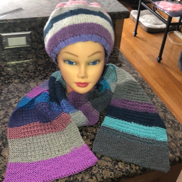 Other - NWOT Hand knitted Scarf & Hat Set